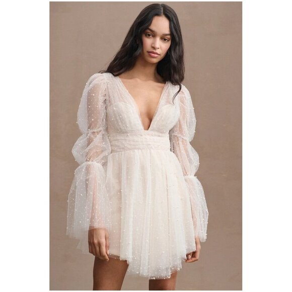 ANTHROPOLOGIE Willowby by Watters Matilda Tulle Wedding Dress in White Size US 4 - Picture 9 of 10